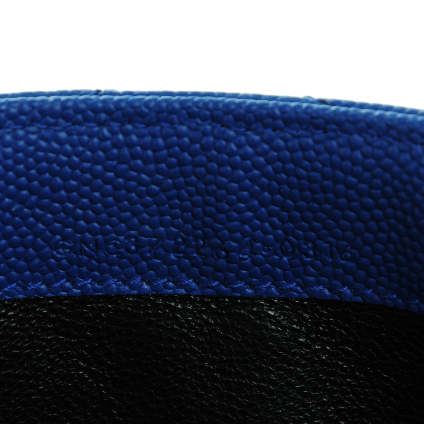 Grain De Poudre Matelasse Chevron Monogram Wallet Royal Blue