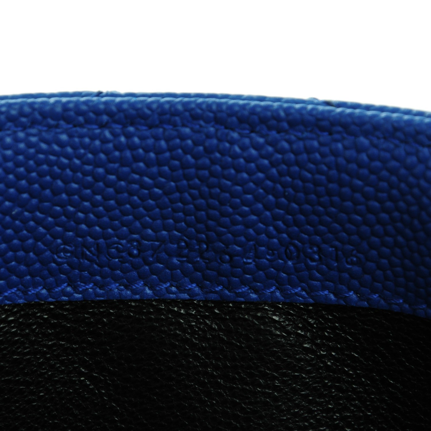 Saint Laurent Grain De Poudre Matelasse Chevron Monogram Wallet Royal Blue 7 of 7