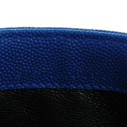 Saint Laurent Grain De Poudre Matelasse Chevron Monogram Wallet Royal Blue 7 of 7