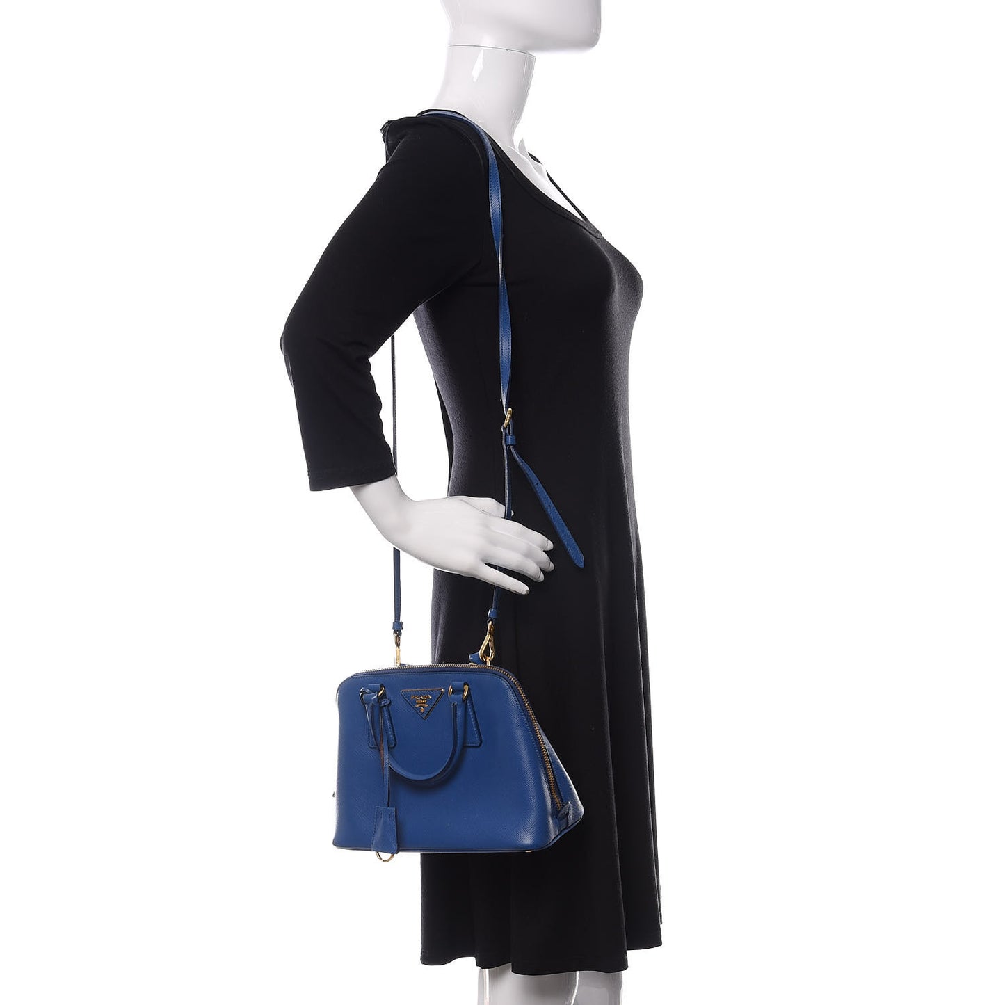 Saffiano Lux Small Promenade Tote Azzurro