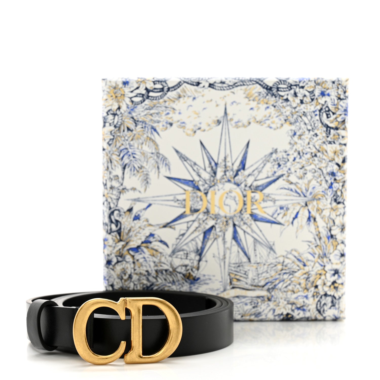 Christian Dior Calfskin Saddle Belt 95 38 Black 7 of 7
