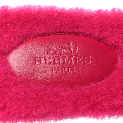 Hermes Woolskin Oran Sandals 36 Rose Fuchsia 6 of 8