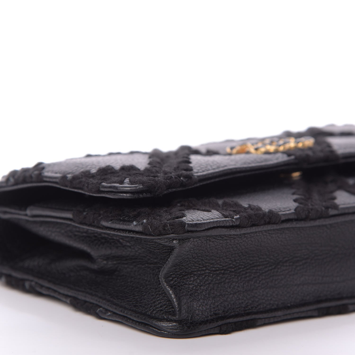 Chanel Calfskin Crochet 19 Wallet On Chain WOC Black 6 of 10