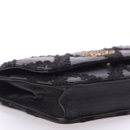 Chanel Calfskin Crochet 19 Wallet On Chain WOC Black 6 of 10