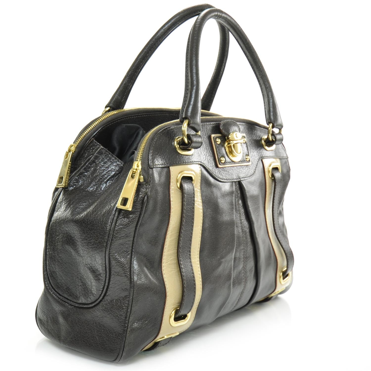 Marc Jacobs Leather Striping Hudson Tote Chili Dark Brown 3 of 11