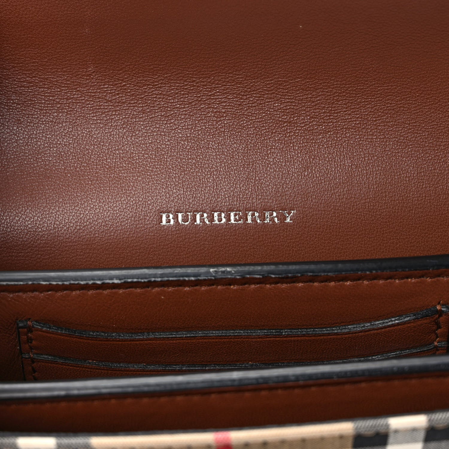 Burberry Goatskin Vintage Check Mini D-Ring Bag Black 6 of 8