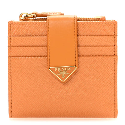 Prada Calfskin Small Triangle Wallet Ambra 1 of 8