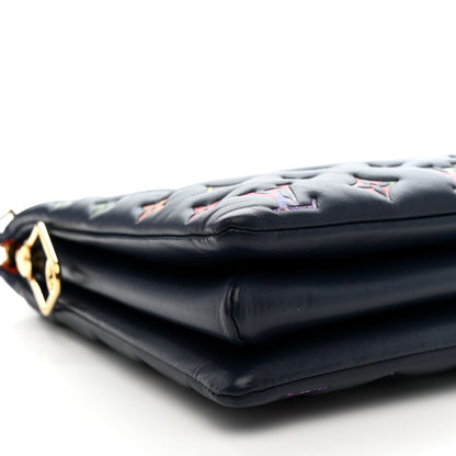 Louis Vuitton Lambskin Embossed Monogram LV Garden Coussin MM Navy Blue 10 of 15