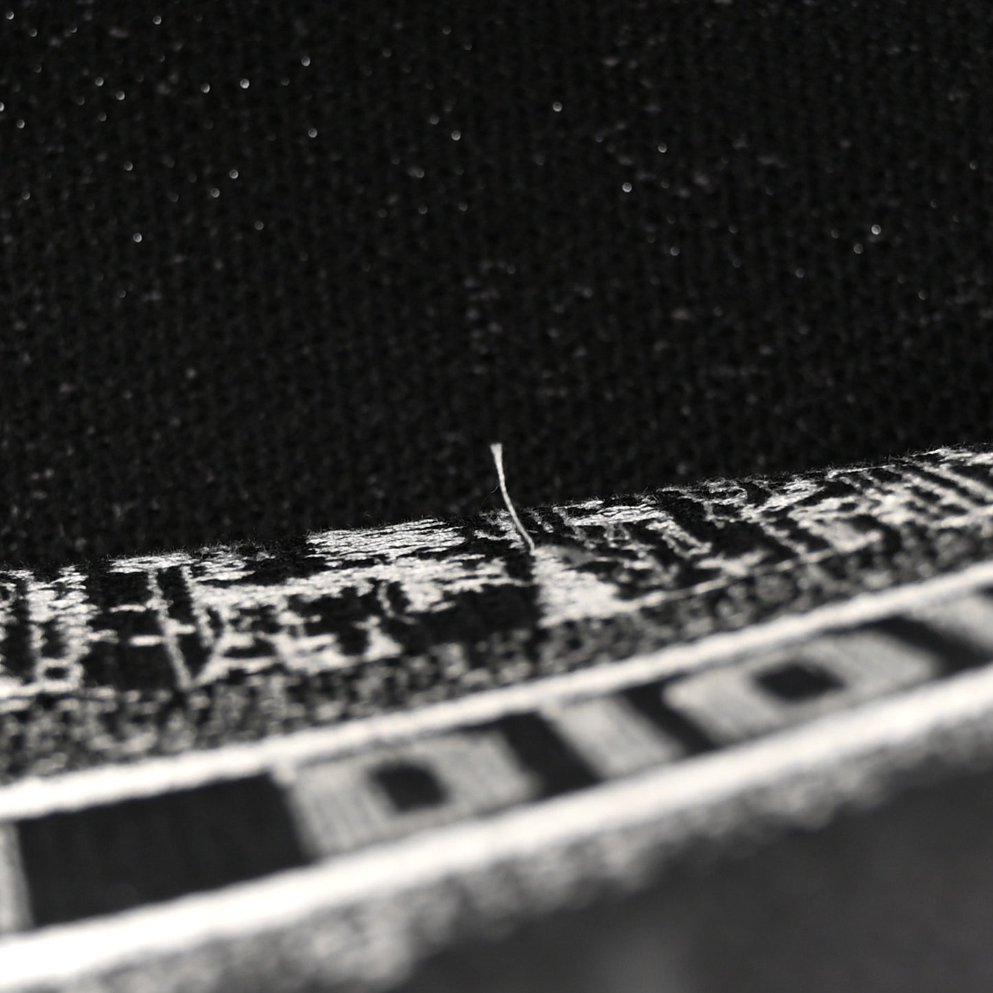 Canvas Embroidered Medium New York Book Tote Black White