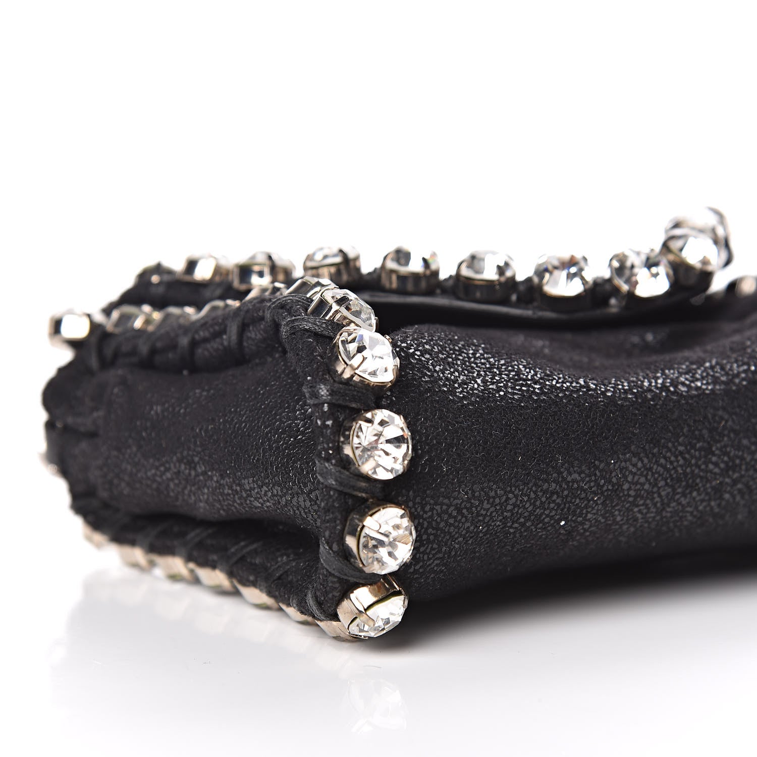 Stella McCartney Shaggy Deer Tiny Fold Over Falabella Crystal Crossbody Black 8 of 9