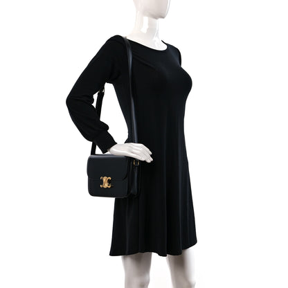 Celine Shiny Calfskin Medium Triomphe Black 2 of 10