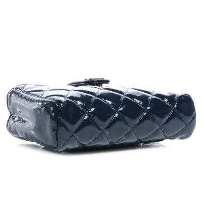 Chanel Patent Quilted Mini Phone Holder Clutch Dark Blue 4 of 8