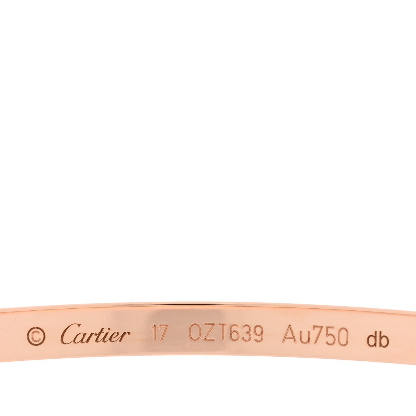 18K Pink Gold 6 Diamond Small LOVE Bracelet 17