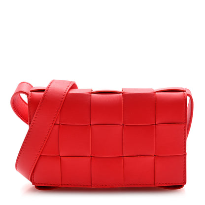 Bottega Veneta Lambskin Maxi Intrecciato Small Cassette Crossbody Bag Redstone 1 of 10