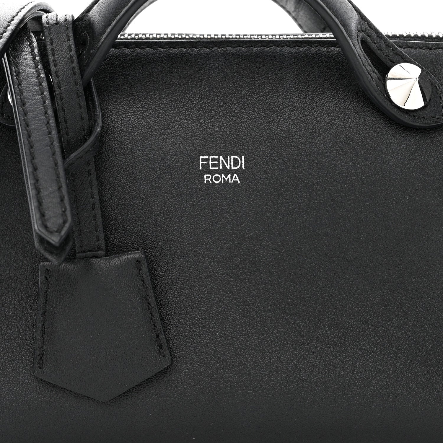 Fendi Vitello Dolce Crystal Heart Croc Tail Mini By The Way Boston Bag Black Rosso 8 of 11