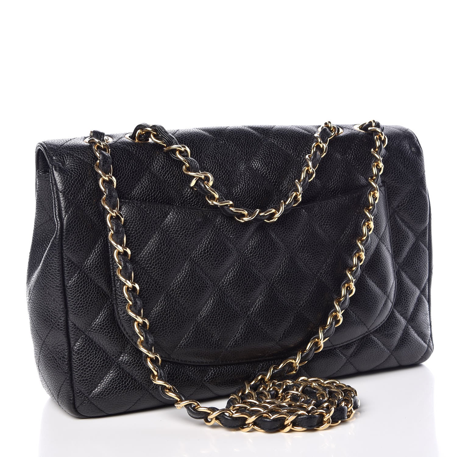 Chanel Caviar Quilted Jumbo Single Flap Black 3 of 9