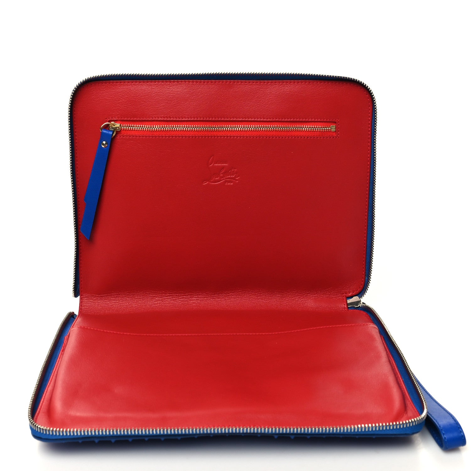 Christian Louboutin Calfskin Spiked IPad Case Blue Saphir 5 of 12