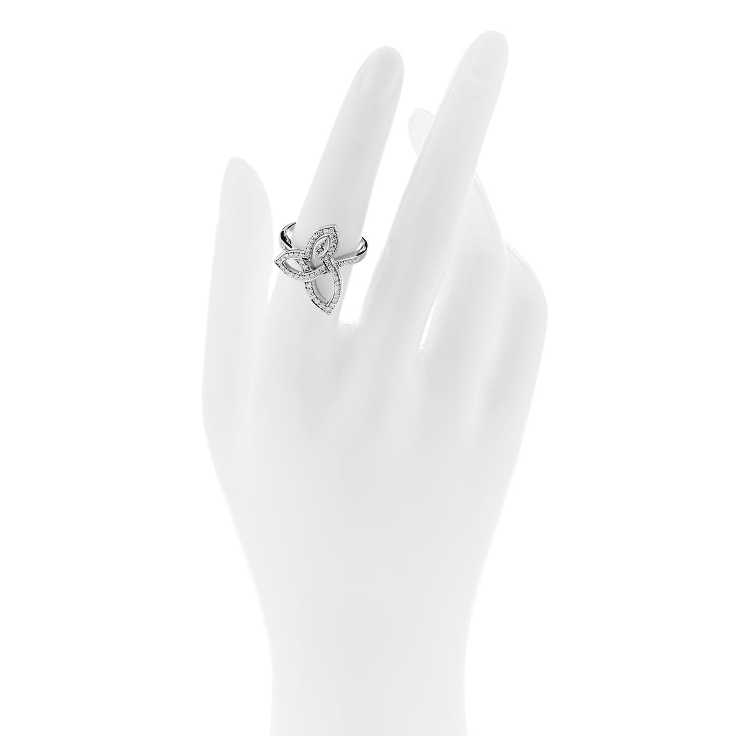 Platinum Diamond Lily Cluster Ring 53 6.25
