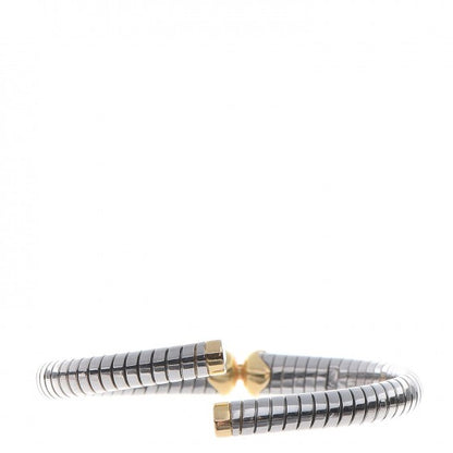 Bulgari BVLGARI 18K Gold Stainless Steel Tubogas Open Hearts Bracelet 3 of 7
