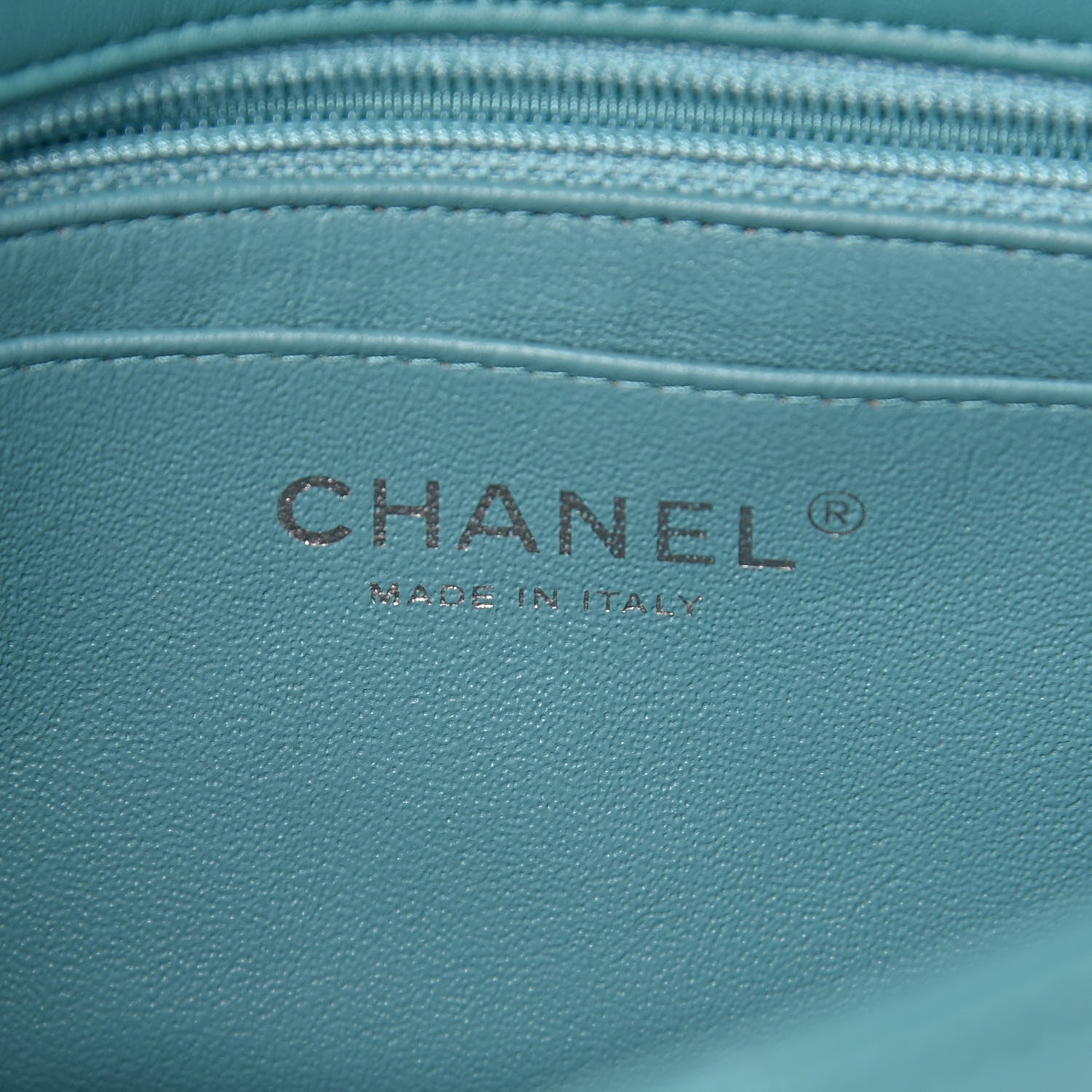 Chanel Lambskin Quilted Mini Rectangular Flap Turquoise 6 of 10