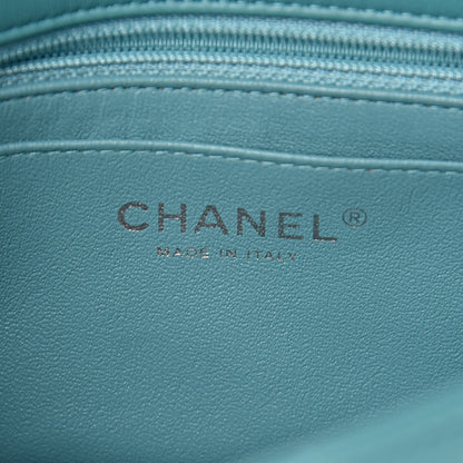 Chanel Lambskin Quilted Mini Rectangular Flap Turquoise 6 of 10