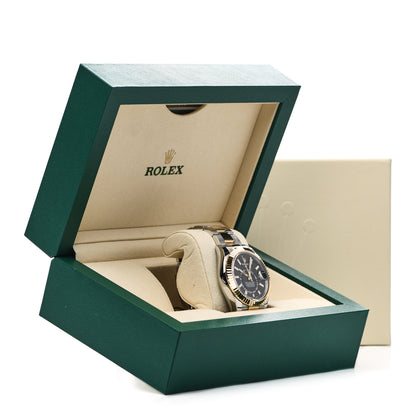 Rolex 18K Yellow Gold Stainless Steel 42mm Oyster Perpetual Sky-Dweller Watch Bright Black 326933 6 of 6
