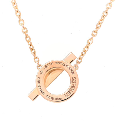 Hermes 18K Rose Gold Diamond Finesse Pendant Necklace 3 of 4