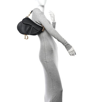 Christian Dior Grained Calfskin Saddle Bag Black 2 of 13