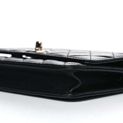 Chanel Lambskin Quilted Trendy CC Wallet On Chain WOC Black 6 of 7