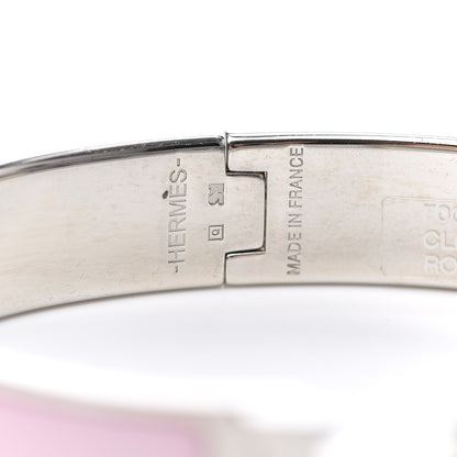 Hermes Enamel Narrow Clic Clac H Bracelet GM Rose Candeur 4 of 5