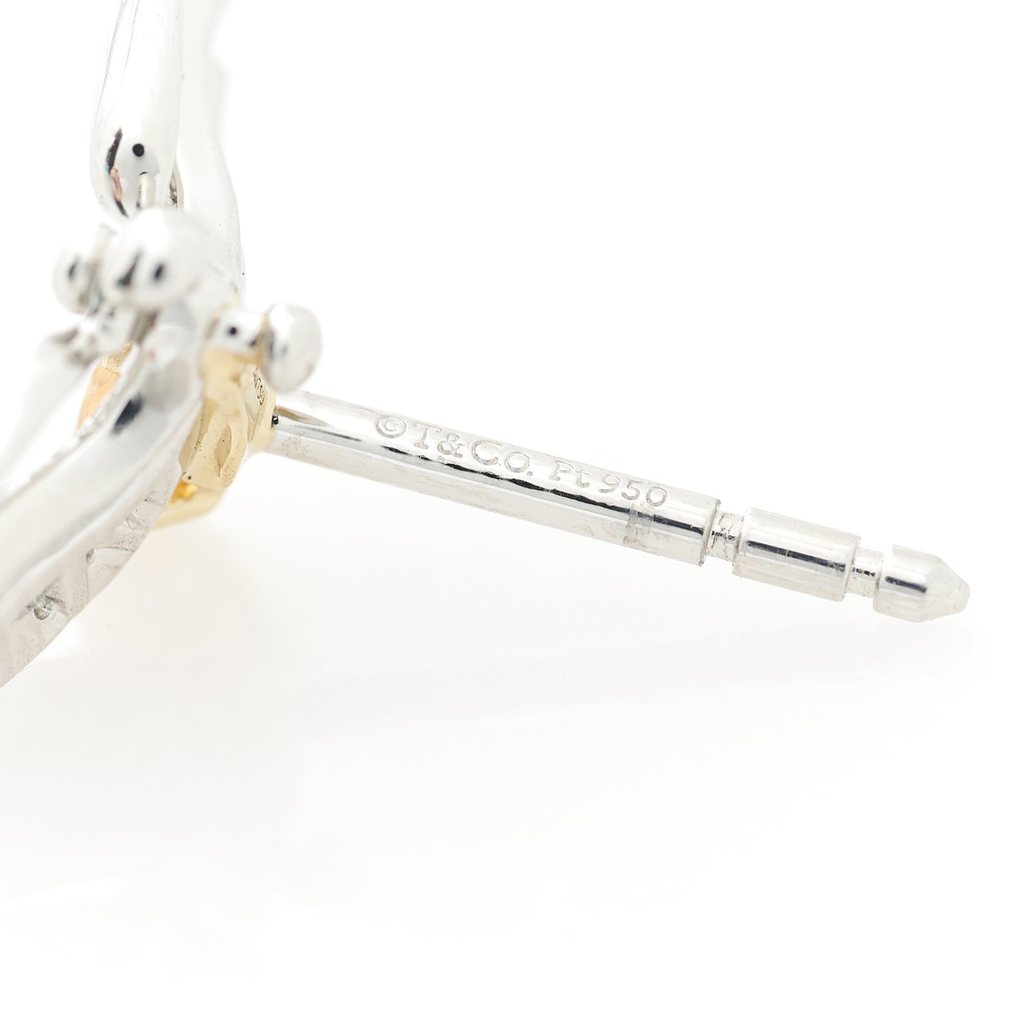 Platinum 18K Yellow Gold Diamond Spessartine Paper Flowers Firefly Earrings