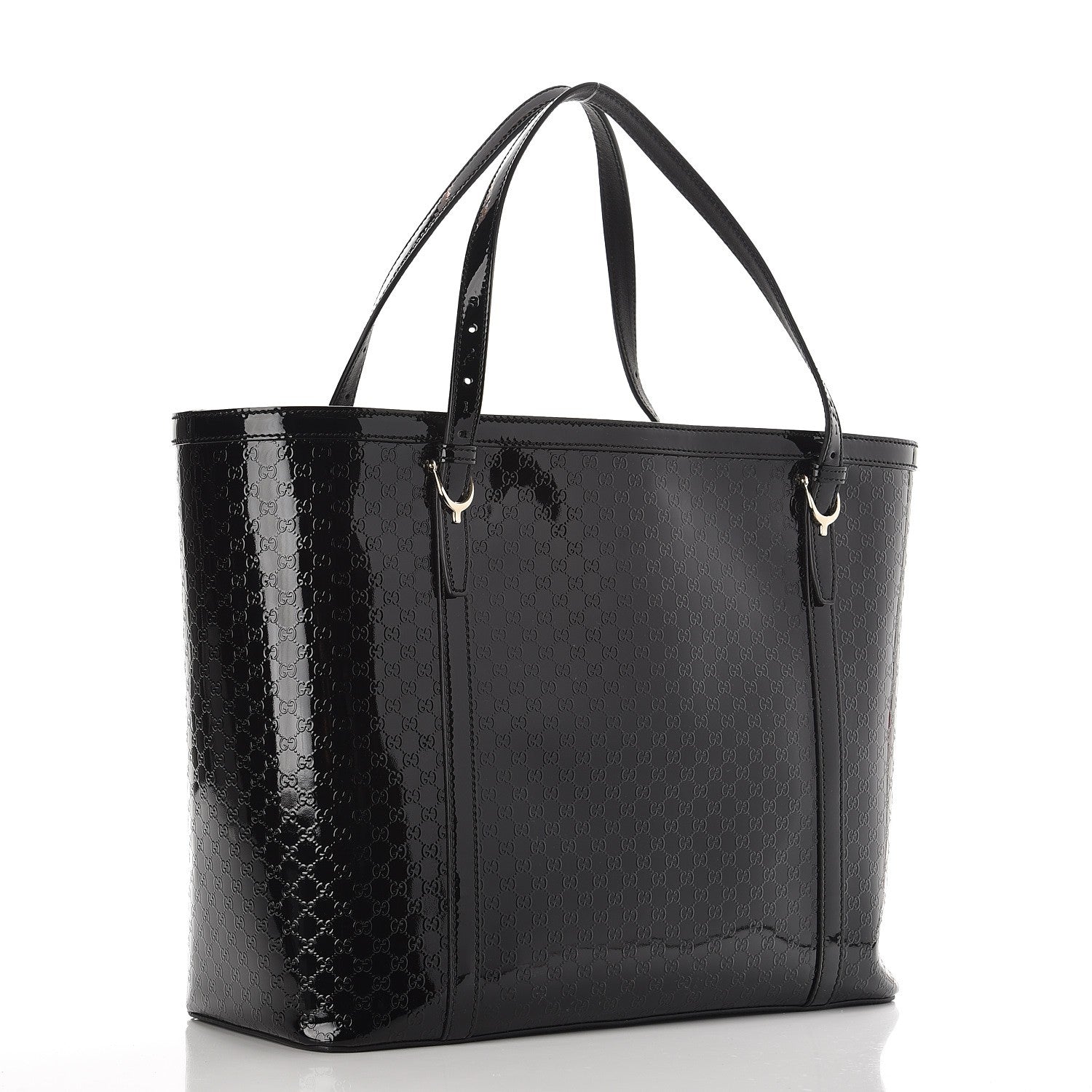 Gucci Patent Microguccissima Medium Nice Tote Black 3 of 9