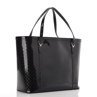 Gucci Patent Microguccissima Medium Nice Tote Black 3 of 9
