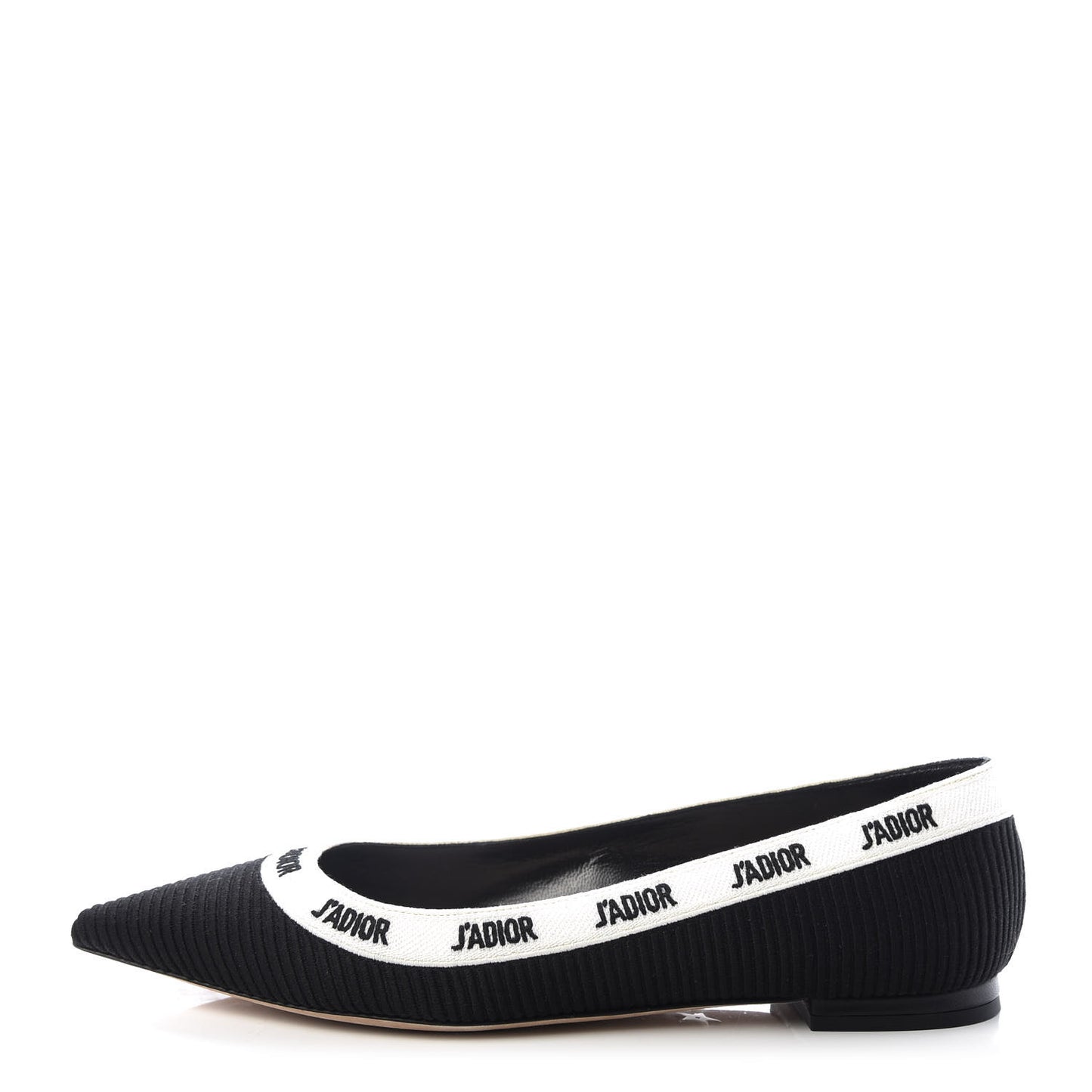 Fabric Ribbon Embroidered J'Adior Ballet Flats 38.5 Black