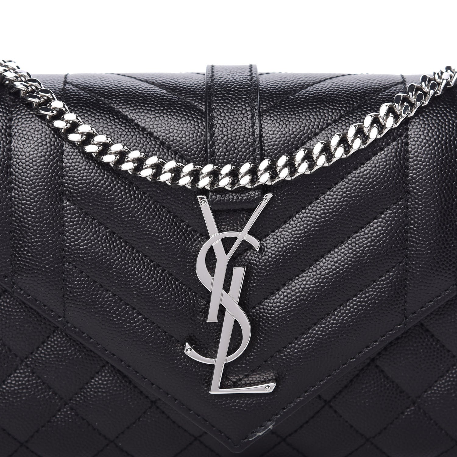 Saint Laurent Grain De Poudre Textured Mixed Matelasse Triquilt Small Monogram Satchel Black 10 of 10