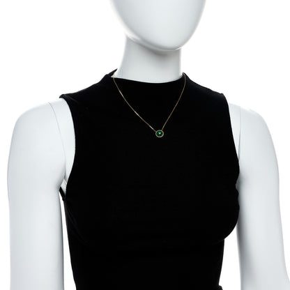Van Cleef & Arpels 18K Yellow Gold Malachite Perlee Couleurs Pendant Necklace 2 of 7