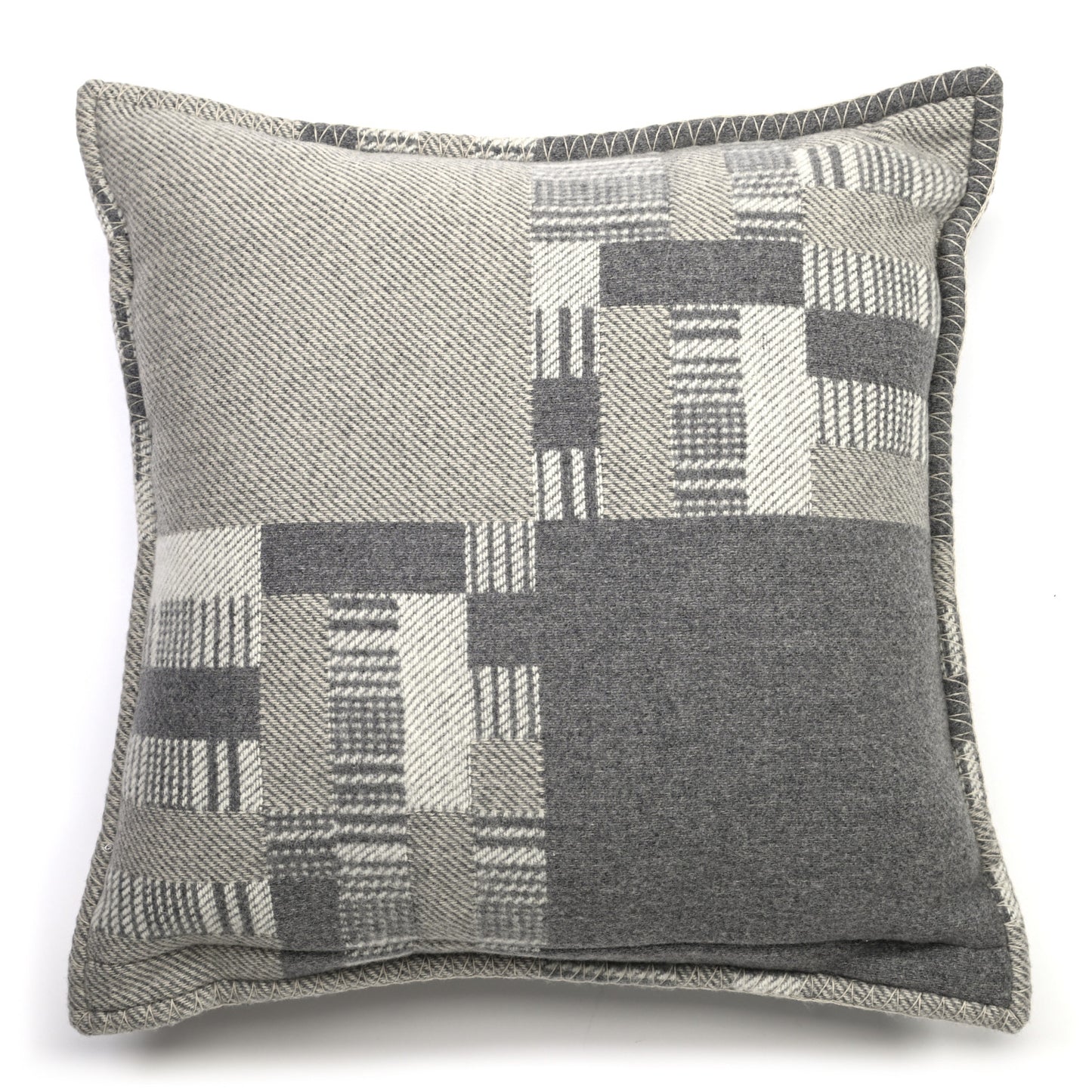 Wool Cashmere Avalon Paper Block Pillow Gris Acier