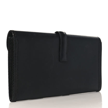 Hermes Swift Lizard Jige Elan Touch 29 Clutch Black 3 of 9