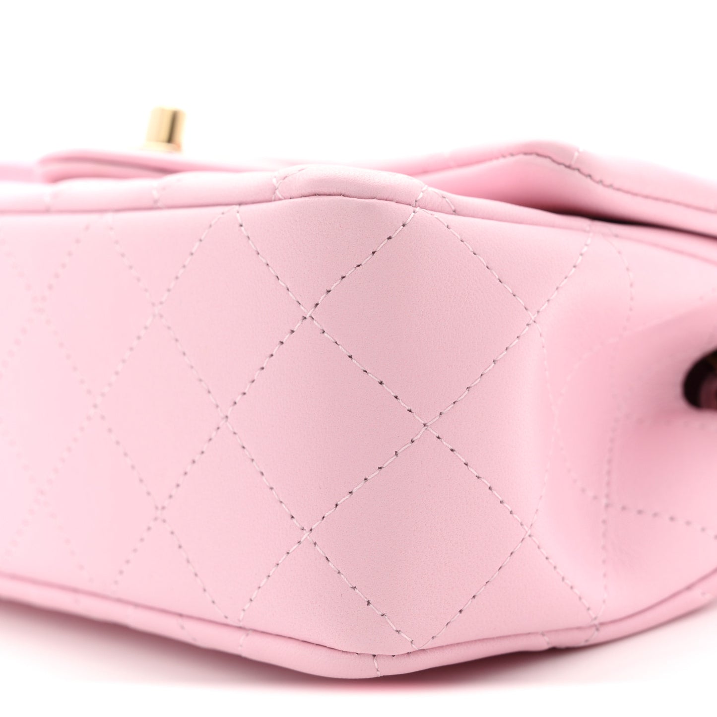 Lambskin Quilted Mini Rectangular Flap Pink