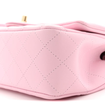 Chanel Lambskin Quilted Mini Rectangular Flap Pink 10 of 11