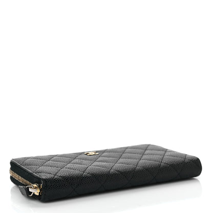 Chanel Caviar Quilted Large Gusset Zip Around Wallet Black 4 of 9