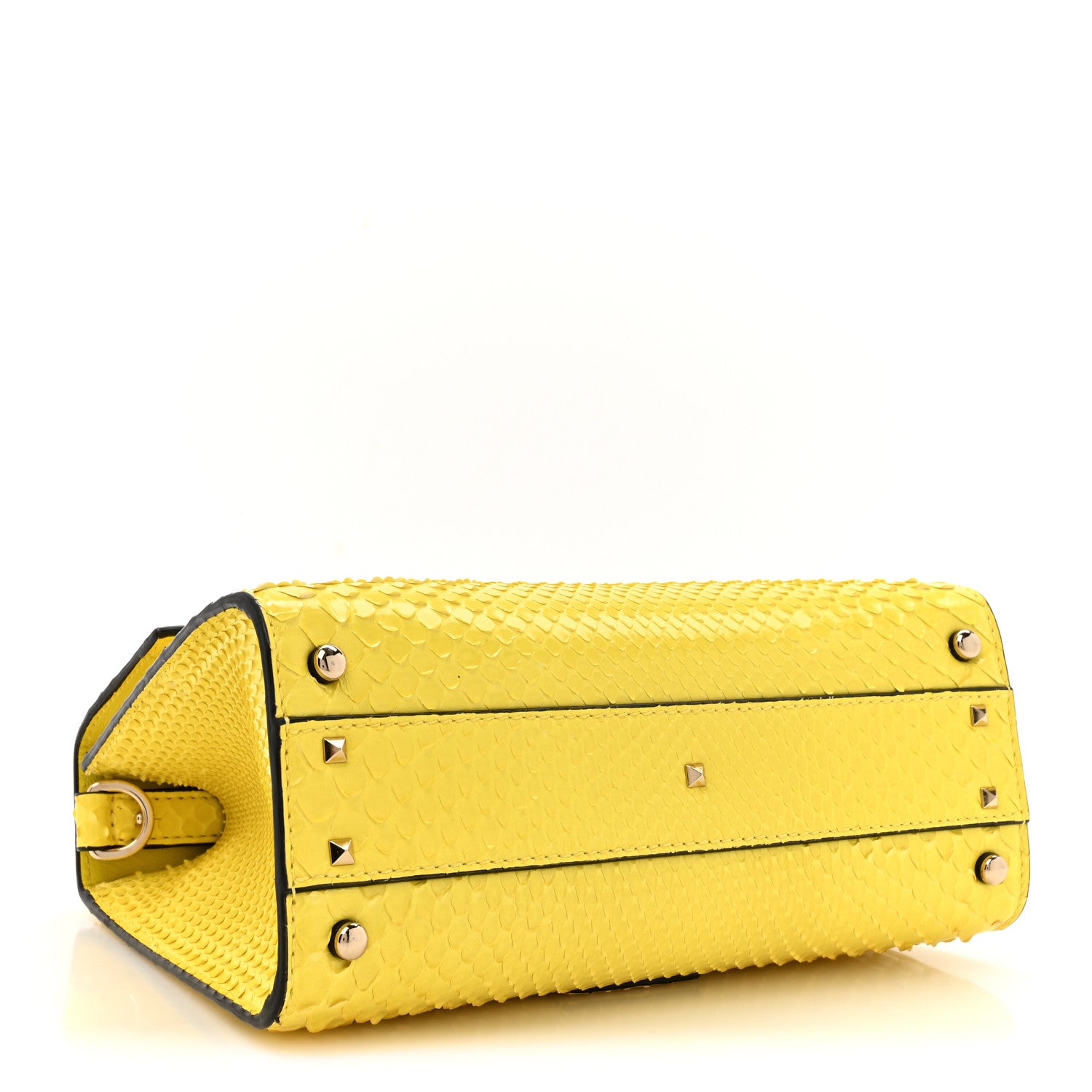 Valentino Garavani Snakeskin Embossed Mini VSling Top Handle Bag Yellow 4 of 13
