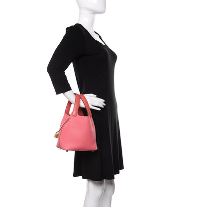 Hermes Taurillon Clemence Matte Alligator Picotin Lock Touch 18 PM Rose Azalee 2 of 11