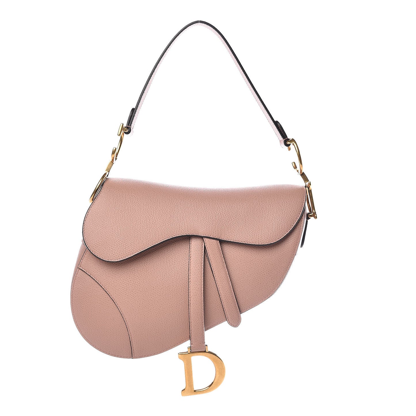 Grained Calfskin Saddle Bag Pink