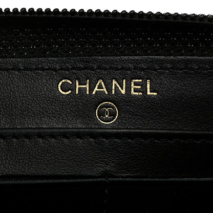 Chanel Caviar Quilted Boy Long Zip Around Wallet Black 6 of 8