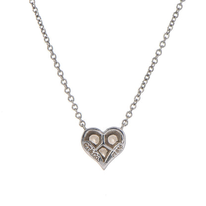 Tiffany Platinum Diamond Heart Pendant Necklace 5 of 8