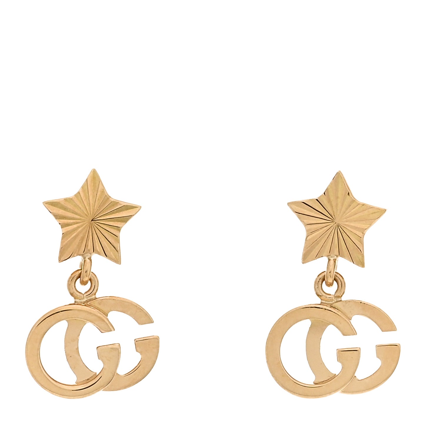 18K Yellow Gold GG Running Star Earrings