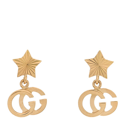 Gucci 18K Yellow Gold GG Running Star Earrings 1 of 5