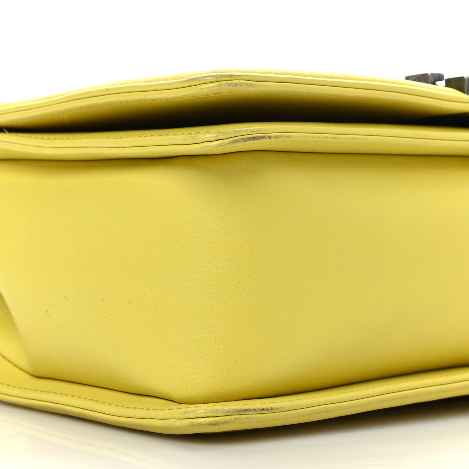 Chanel Calfskin Chevron Quilted Medium Boy Flap Yellow 8 of 9