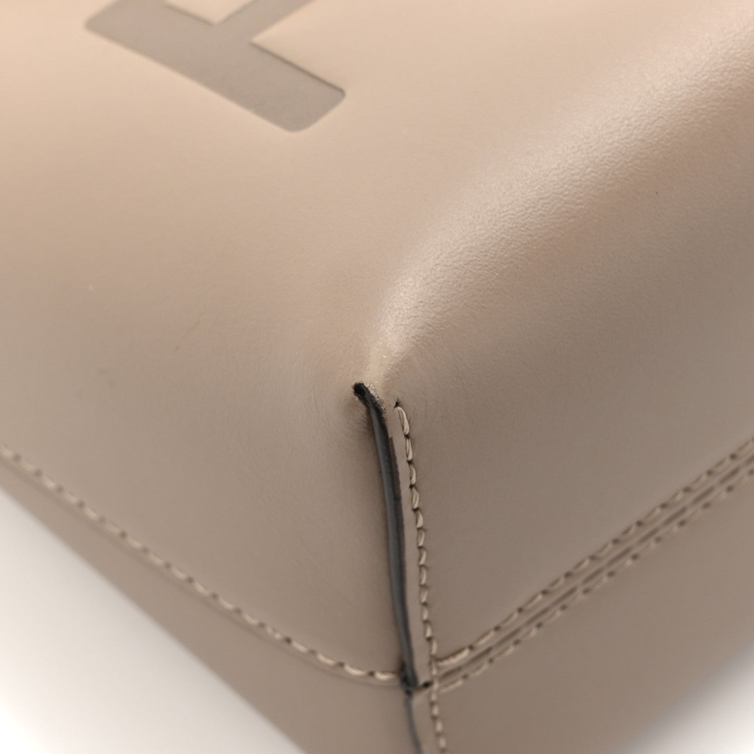 Fendi Vitello King Plexiglass Logo Embossed Mini By The Way Top Handle Boston Bag Tortora 11 of 12